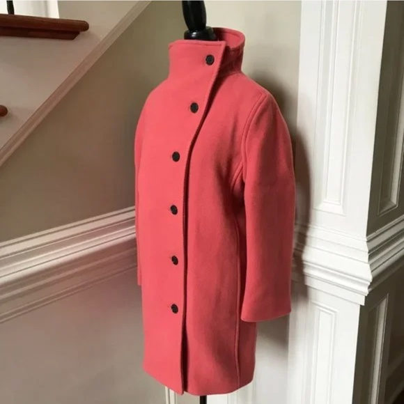 NWT JCREW Villa Cocoon Coat Womens P0 Coral Mid Length Stadium Cloth Wool Petite - Picture 8 of 11